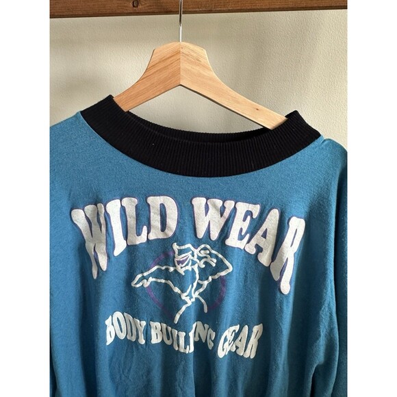Vintage 70s Wild Wear Body Building Gear Sweatshirt Body Armor SUPER RARE USA XL - Picture 3 of 6